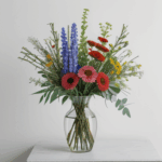 A vase filled with colorful wildflowers, enhancing home decor with nature-inspired elegance.