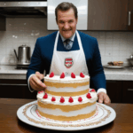 A skilled baker expertly decorating a cake with precision.
