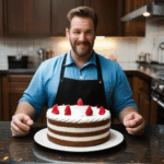Essential baking equipment used in cake decoration.