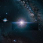 Bright stars twinkling against a deep, dark cosmic background.