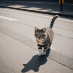 An adventurous cat finds joy in the bustling streets, embodying the spirit of urban exploration.