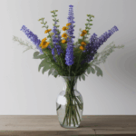 Captivating bouquet of wildflowers in a vase, bringing vibrant beauty to your living space.