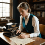 A classic typewriter set on a retro desk, capturing the essence of old-school writing.