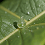 A solitary dewdrop on a leaf, showcasing the elegance and simplicity of nature's creations.