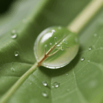 A magical dewdrop resting on a leaf, embodying the serene beauty of the natural world.