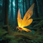 The moonlit forest comes alive with the vibrant glow of fireflies.