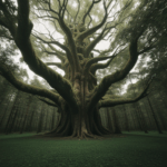 The commanding presence of a giant of the woods, standing tall in an enchanted forest.