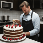 A gourmet cake with intricate and elegant decorations.