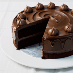 A gourmet chocolate dessert featuring a beautifully decorated cake, ready to impress.