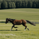 A graceful horse running in a meadow, symbolizing the harmony of nature.