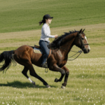 A horse enjoying freedom in the meadow, surrounded by the tranquility of nature.
