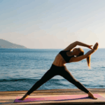 Mindfulness yoga session with a breathtaking sea view.