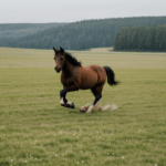 A nature-loving horse running through meadows, representing the beauty of wildlife.
