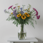 Charming wildflower vase arrangement, offering a touch of rustic elegance to any room.