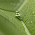 Nature's dewdrop on a leaf, highlighting the beauty and intricacy of the natural world.