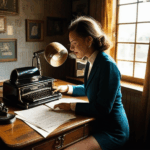 A nostalgic typewriter used as office decor, adding a historical touch to the desk.