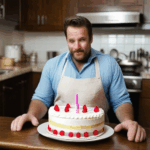 A pastry chef working in a professional kitchen setting.