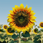 Beauty of nature captured in a sunflower blooming in a garden setting.