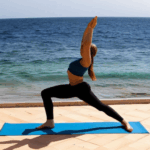 Tranquil yoga pose by the waterfront, fostering serenity.
