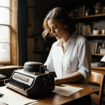 A typewriter in a vintage office setup, capturing the spirit of historical workspace design.