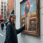 A colorful urban mural depicting creativity and expression in street art culture.