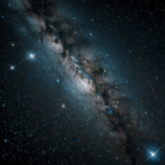 A colorful nebula with intricate patterns of gas and dust.