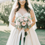 Wedding portrait capturing the beauty of a bride and her bouquet.